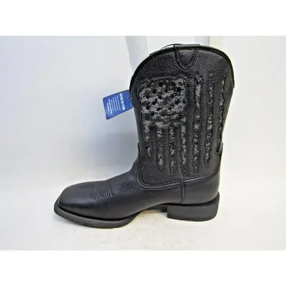 Ariat Mens Sz 14 Sport My Country VentTEK Black Square Toe Cowboy Boots 10044563